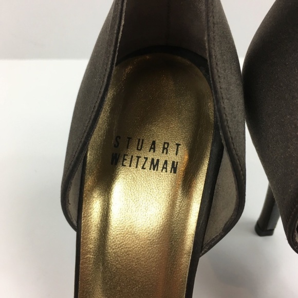 Stuart Weitzman Satin Brown Heels Size 7 - Picture 3 of 7